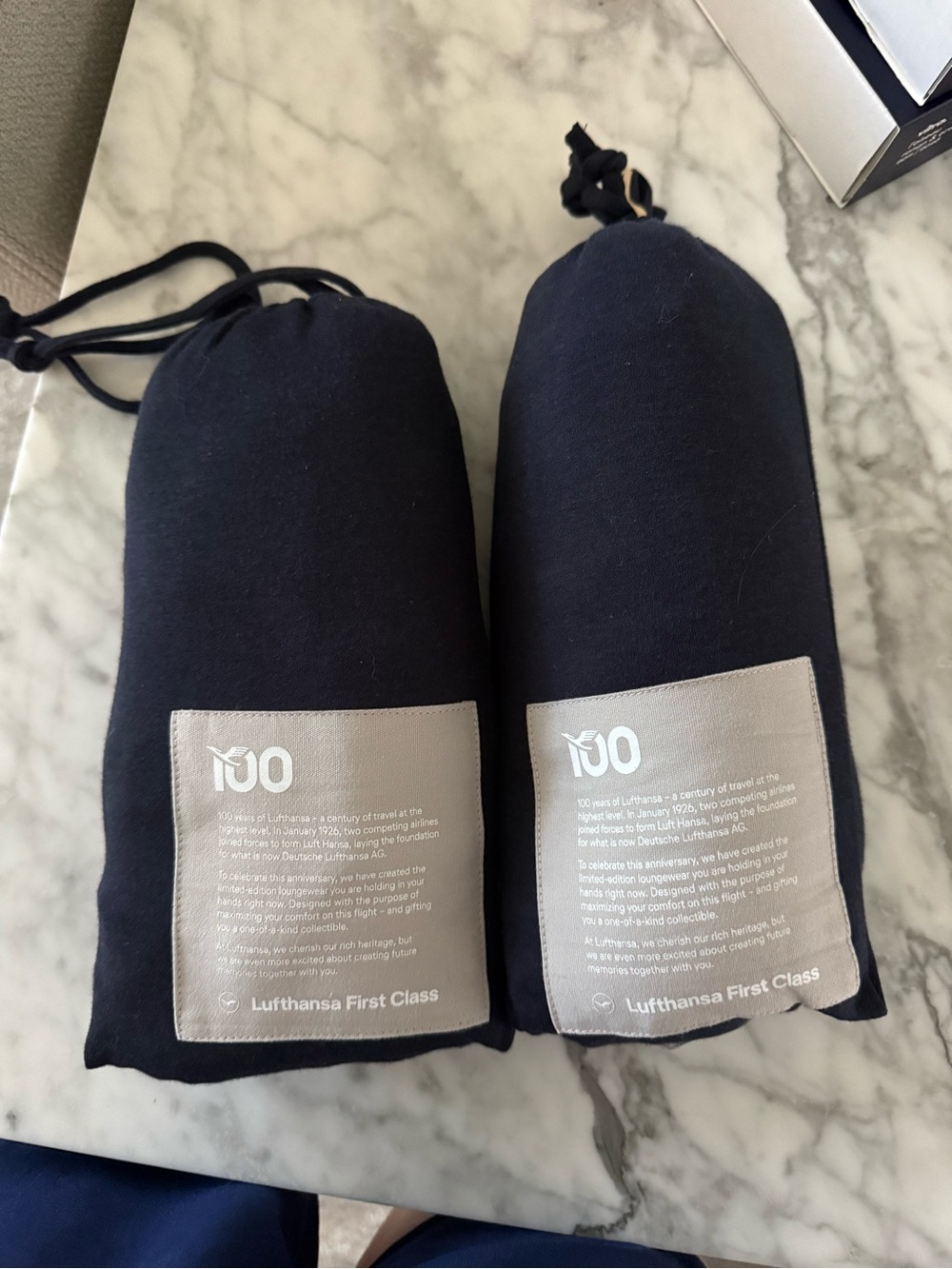 Lufthansa First Class Navy Travel suit size medium unopened
